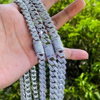 Cadena Cubana de Plata 925 Personalizada al por Mayor de 6 8 10 12 15MM, Joyería Hip Hop, Cadena Cubana con Incrustaciones de Moissanita, Collar de Diamantes