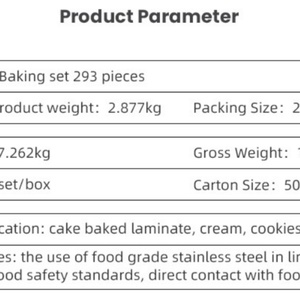 293 Piezas Kit de Herramientas para Decoración de Pasteles y Repostería, Accesorios para Decorar Pasteles - Product Image 3