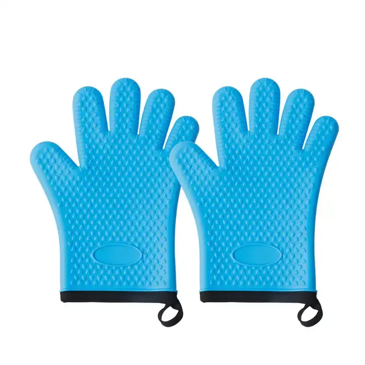 Bbq Baking Oven Mitten And Pot Holders With Recycled Infill Silicone Non-slip For Kitchen Grilling