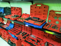 Kit de herramientas de abocardado doble para líneas de freno de coche de 10 piezas con cortatubos, operado manualmente, juego de reparación automotriz OEM, acero al cromo vanadio