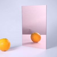 Feuille de miroir acrylique en plastique argenté, doré, rouge, hautement réfléchissante, avec adhésif dorsal, 2 mm