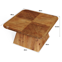 Table basse Tribesigns en bois massif de 80 cm, style moderne, couleur marron, table d'appoint pour salon, appartement, bureau à domicile, mobilier classique
