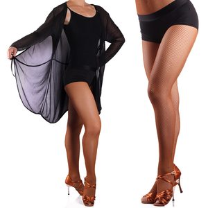 Tất lưới múa Latin chuyên nghiệp liền thân, có đệm, cao eo, màu nude, lỗ nhỏ, chống trơn trượt - Product Image 2