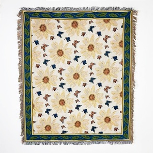 Tùy Chỉnh Jacquard Dệt Tấm Thảm Ném Chăn Tái Chế Bông Dã Ngoại Thảm Boho Bãi Biển Chăn - Product Image 3