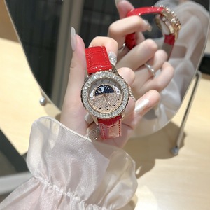 Montre pour femme neuve, quartz, alliage, style charme, soleil, lune, ciel étoilé, diamant, best-seller transfrontalier, CRISTAL SAPHIR - Product Image 4