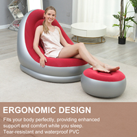 Canapé-Lit Simple au Design Moderne, Autogonflant et Pliable, Ensemble Fauteuil-Canapé Gonflable Multicolore pour Chambre et Loisirs