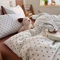 Parure de lit à pois style européen, housse de couette d'été simple en microfibre, ensemble de literie pour la maison