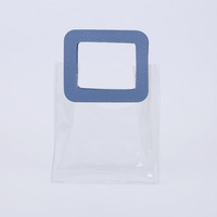 Nouveau design, sac cadeau moyen en PVC, sac fourre-tout transparent avec motif lettres, sac de shopping imprimé tendance, poignée en corde, bandoulière