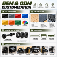 Remorque à plateau inclinable robuste à double essieu pour le transport d'équipements avec plateau en bois, chargement facile, OEM ODM, transport de machines sur mesure