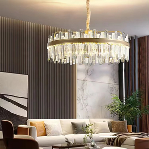 Lustre moderne de luxe en cristal arrondi, grand luminaire de plafond pour <span class=keywords><strong>salon</strong></span>, lustre moderne de luxe en cristal K9 pour hôtel et villa - Product Image 1