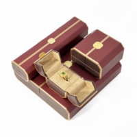 FANDIJI Luxueux Boîte à bijoux écologique haut de gamme Boîte à bagues de luxe Doublure détachable Décoration pour vos bijoux avec logo personnalisé