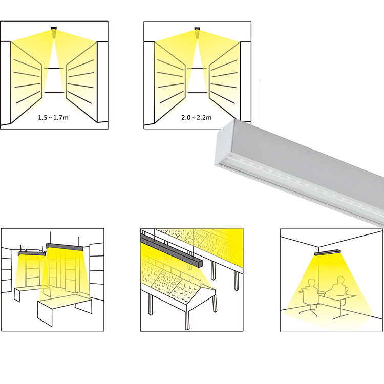 I-ZAVA G1260AW 120cm 60W Aluminum Hanging LED Linear Light - Product Guide Specifications