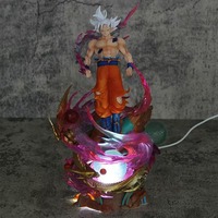 Figurine Anime Dragon Ball Son Goku Ultra Instinct Cheveux Blancs Lumineuse, Produit Phare, Ornement de Bureau