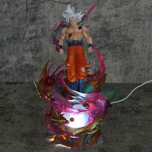 Figurine Anime Dragon Ball Son <span class=keywords><strong>Goku</strong></span> Ultra Instinct <span class=keywords><strong>Cheveux</strong></span> Blancs Lumineuse, Produit Phare, Ornement de Bureau - Product Image 3
