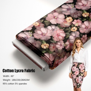Sin Pedido Mínimo, Muestra Gratuita, Impresión Digital Personalizada, Tela de Algodón y Elastano Lisa, 95% Algodón, 5% Elastano, para Vestidos - Product Image 2