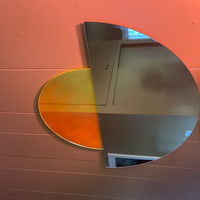 Miroir réflecteur rond Rena miroir amorphe ondulé or rose objet rétro acrylique coucher de soleil miroir néon