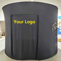 Toile de fond de cabine photo portable RVB arrière-plans d'éclairage LED à 360 degrés changeant de cabine photo gonflable à tube LED 360