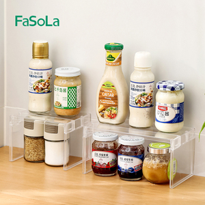 Portaoggetti per frigorifero FaSoLa scaffali in plastica <span class=keywords><strong>trasparente</strong></span> espositore per alimenti scaffale impilabile per spezie da <span class=keywords><strong>cucina</strong></span> - Product Image 6