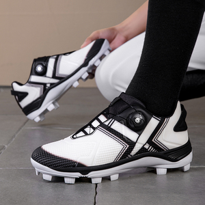 Unisex Rotating Lace <b>Baseball</b> Cleats Breathable TPU Upper Rubber Stud Grass Training Shoes - Product Image 5