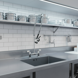 Grifo de Cocina Comercial de Latón de Alta Presión con Rociador Pre-Lavado de 8 Pulgadas para Fregadero Industrial Ecológico de Estilo Rústico para Exteriores - Product Image 6