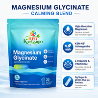 Mélange de Boisson Apaisante au Magnésium Glycinate Personnalisé OEM ODM Marque Privée – 20 Sachets Prêts à l'Emploi avec Support de Documentation Qualité
