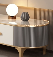 Table à thé ovale de luxe moderne avec combinaison de meuble TV pour petite maison salon chambre design avancé pour meubles de maison