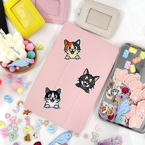 漫画猫パッチ刺繍子猫バッジかわいい動物アイロン接着ステッカー覗き見猫アップリケ子供服ジャケット装飾用 - Product Image 4