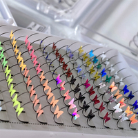Extensions de cils papillon scintillantes d'été, en fibre PBT coréenne, faux vison premium, longues, colorées et naturelles, décorations artificielles