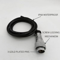 Connecteur circulaire d'aviation mâle 3 broches étanche IP68 avec verrouillage à vis, série WF16, pour équipement extérieur