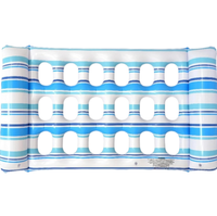 Hamac aquatique gonflable rayé pliable en maille pour adultes, idéal pour la plage, la piscine et les fêtes