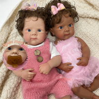 Poupées Reborn en Silicone Solide avec Cheveux Implantés, Poupée Bébé Noire de 20 Pouces, Cadeau d'Anniversaire pour Enfants, Vente en Gros