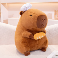 Peluche Capybara Chef Mignonne Style Pain au Fromage, Poupée en Tissu Mignonne et Originale, Figurine en Peluche Adorable, Cadeau Idéal pour les Fêtes
