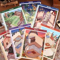 22pcs Per Pack Stiker Miniatur Pemandangan Buku Gulung Koleksi untuk Akademi Sihir DIY Pemandangan