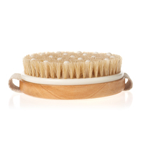 Livraison rapide échantillon gratuit brosse exfoliante en bambou à poils naturels biodégradables personnalisée brossage sec du corps brosse sèche de bain douche