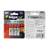 Batería de Zinc R03 Tamaño Aaa, Carbono Gigacell, Buena Calidad, 1.5v, para Juguetes, 3 Años de Duración, Envoltura de Aluminio/Metalizada, Se Acepta OEM