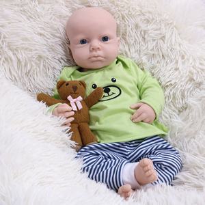 ตุ๊กตาซิลิโคนเนื้อแข็งทั้งตัวขนาด18นิ้วสำหรับเด็กเกิดใหม่ตุ๊กตาแฟชั่นไม่ทาสี - Product Image 6