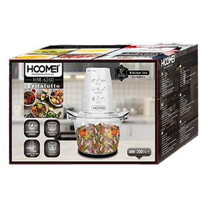 * Presa * 200W acciaio inossidabile doppia lama elettrico cibo Chopper con vassoio in vetro temperato, capacità 1L, bianco- - Product Image 3