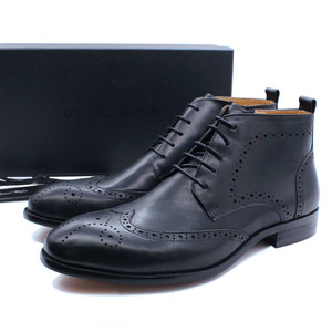Bottes de Travail pour Hommes Printemps-Automne en Cuir Véritable avec Motif Léopard en Relief, Semelle en Caoutchouc Imperméable - Product Image 5