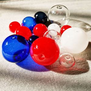 Handmade 180 Degree Round Crystal <strong>Glass</strong> <strong>Beads</strong> Two Holes Hand Blown <strong>Hollow</strong> 180 Degrees Coverage Loose Nature Crystal - Product Image 3