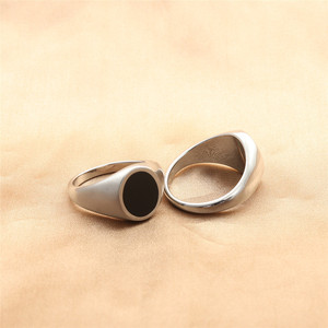 Men's Stainless Steel Round <b>Ring</b> Glossy <b>Silver</b> Matte <b>Silver</b> Retro Punk Style Geometric Design Gift Jewelry 280685 - Product Image 3