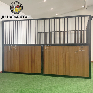 JH3D Diviseurs de box pour chevaux en bambou, bois et acier, à front haut, avec porte coulissante, best-seller - Product Image 3