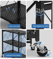 Étagère de rangement de cuisine à 5 niveaux, unités de rangement métalliques, organisateur roulant sur roulettes, étagères de rangement de cuisine pliables sur pied