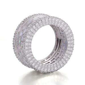 แหวนมอยส์ซาไนต์ DEF VVS ทองคำขาวแท้ 18k 14k 10k ดีไซน์หนา แหวนแฟชั่น เครื่องประดับสั่งทำ แหวนหมั้นสำหรับผู้หญิงและผู้ชาย - Product Image 2