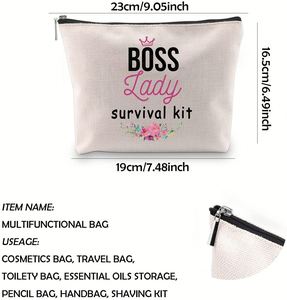 Pochette cosmétique personnalisée en toile de coton avec logo sérigraphié et fermeture éclair pour le rangement de gelée - Product Image 2