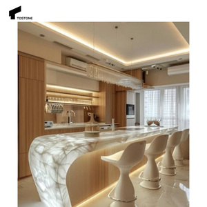 Tostone, mesa de comedor de café Onxy Natural de lujo personalizada <span class=keywords><strong>para</strong></span> sala de estar, comedor, hogar, apartamento, oficina, decoración interior - Product Image 6