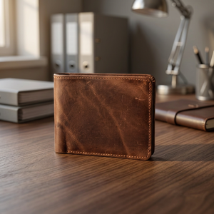 Unisex Genuine Cowhide Leather <b>Card</b> <b>Holder</b> <b>Wallet</b> open Closure and Patchwork Design - Product Image 3