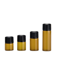 Bouteilles en verre colorées 1ml 2ml 3ml 5ml, petits flacons colorés avec bouchon à vis en plastique noir, pour huile essence et emballage d'échantillons, 10 pièces