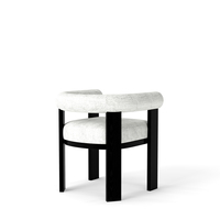 Chaise de salle à manger de luxe en bois massif rembourrée noire nordique maison moderne en bois de frêne noyer