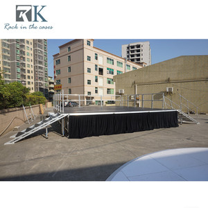 Assembly <b>Stage</b> Wooden <b>Platform</b> & Aluminum Brace Adjustable Height <b>Stage</b> - Product Image 3