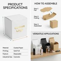 Dossiers jetables en papier couché avec logo personnalisé pour l'emballage cosmétique, étuis pour rouge à lèvres, blush, crème pour les yeux, avec taille personnalisée